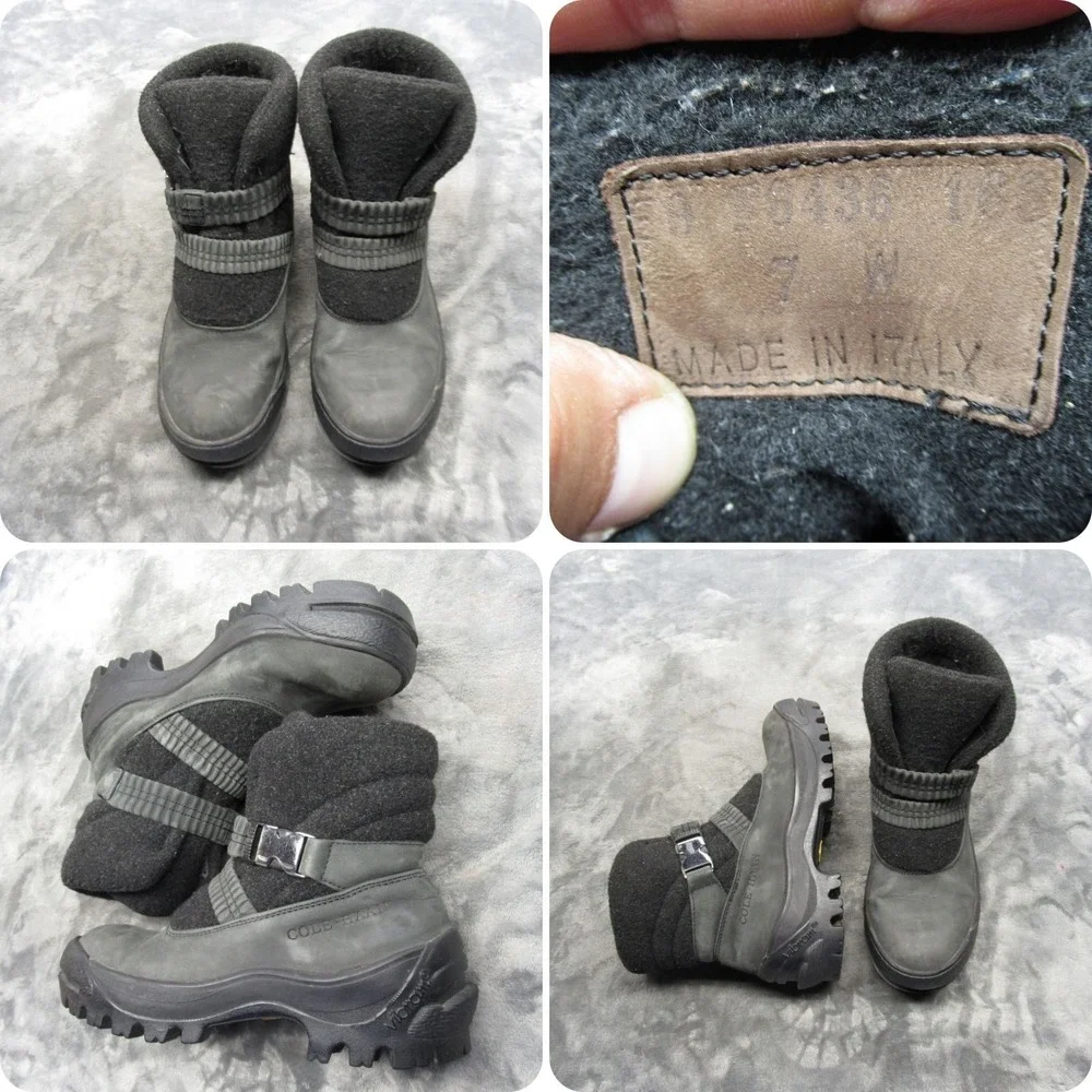 Cole Haan Winter Boots‎ Womens 7 W Black Suede Leather Ankle Made in Italy